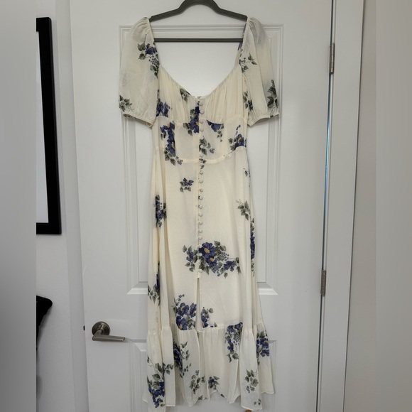 Reformation Charlee Floral Dress, Macadamia, 10 - Picture 6 of 9